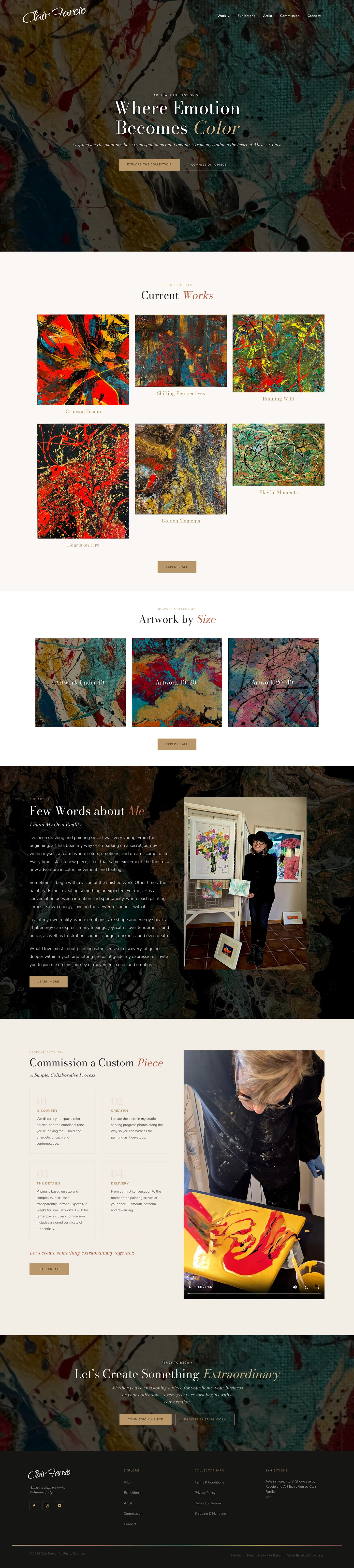 Clair Fareio website design by Studio Park